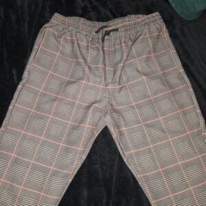 IMAN Men's Plaid Joggers - Black and Red